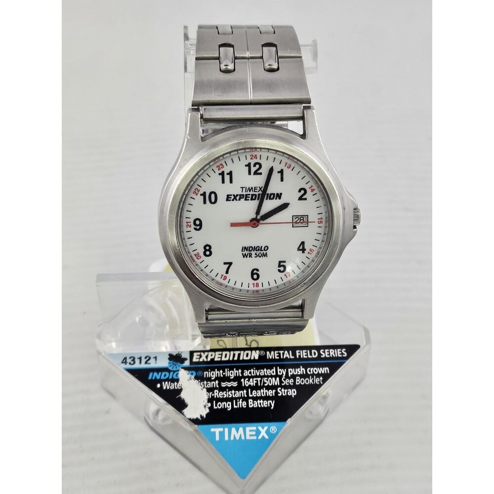 Mens New Timex Expedition Indiglo Quartz Analog Watch New Battery Runs